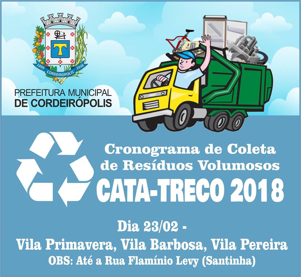 Prefeitura divulga cronograma do cata-treco para as próximas semanas ...