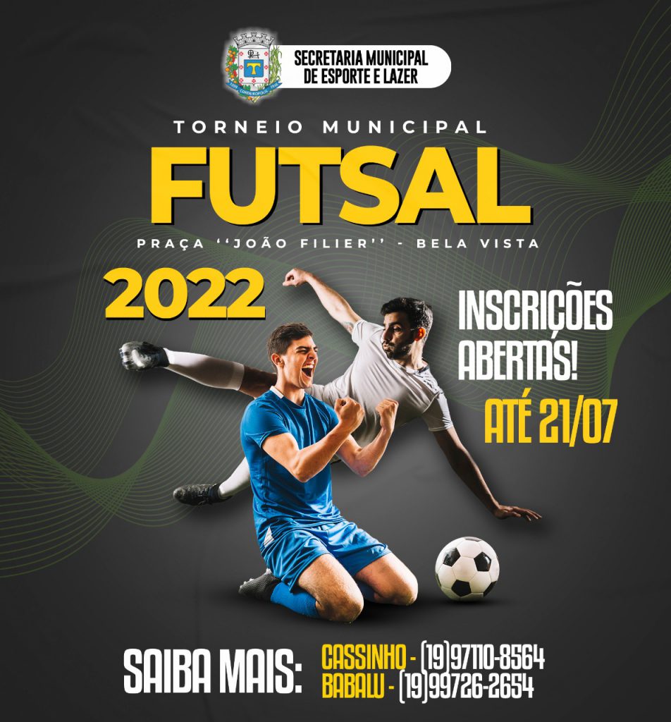 Times já podem se inscrever para o Torneio de Futsal Cobras, Cobrinhas e  Master